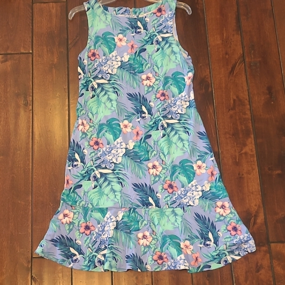 Tommy Bahama Blue Tropical Floral Sleeveless Dress Size M - Picture 7 of 11